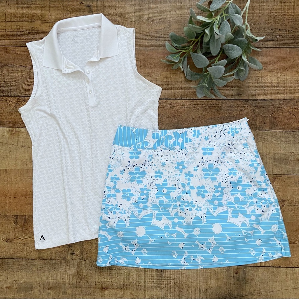 Adidas Climacool Blue White Floral Golf Skort - image 1